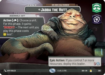 Jabba the Hutt - His High Exaltedness (Showcase) (268)[Shadows of the Galaxy] Foil Star Wars: Unlimited Single Disney