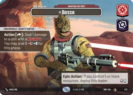 Bossk - Hunting His Prey (Showcase) (272)[Shadows of the Galaxy] Foil Star Wars: Unlimited Single Disney