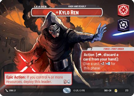 Kylo Ren - Rash and Deadly (Showcase) (273)[Shadows of the Galaxy] Foil Star Wars: Unlimited Single Disney