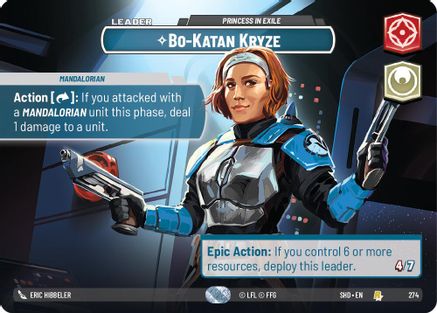 Bo-Katan Kryze - Princess in Exile (Showcase) (274)[Shadows of the Galaxy] Foil Star Wars: Unlimited Single Disney