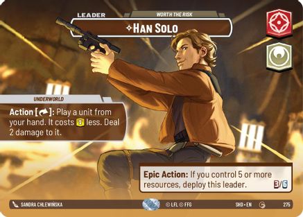 Han Solo - Worth the Risk (Showcase) (275)[Shadows of the Galaxy] Foil Star Wars: Unlimited Single Disney