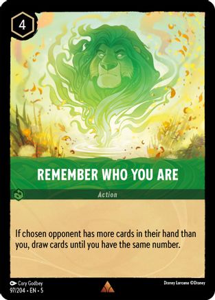 Remember Who You Are (97/204) [Shimmering Skies] Cold Foil Lorcana Single Disney
