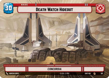 Death Watch Hideout // Shield (Hyperspace) (301 // T04)[Shadows of the Galaxy] Star Wars: Unlimited Single Disney