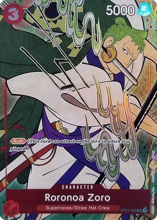 Roronoa Zoro (English Version 1st Anniversary Set) (OP01-025) [One Piece Promotion Cards] Foil One Piece Single Bandai