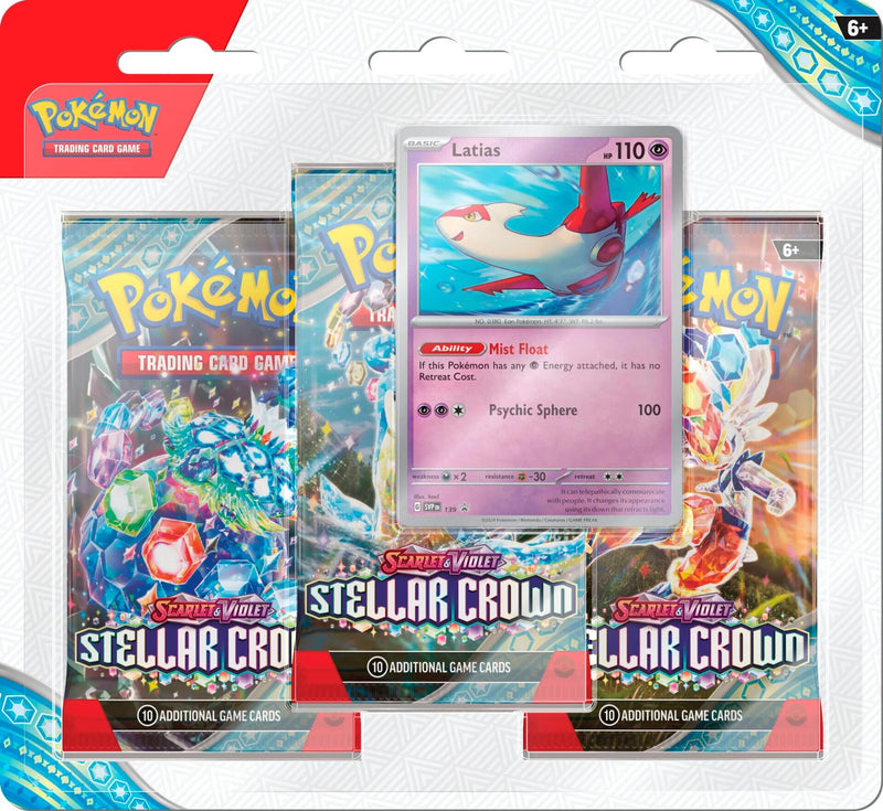 Pokémon Scarlet & Violet: Stellar Crown - 3 Pack Blister (Latias) Pokemon Sealed Pokémon   