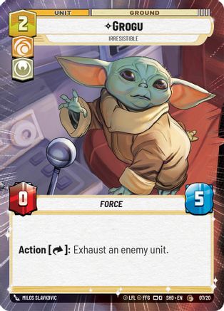 Grogu - Irresistible (Hyperspace) (07/20) [Shadows of the Galaxy Weekly Play Promos] Star Wars: Unlimited Single Disney