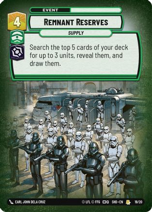 Remnant Reserves (19/20) [Shadows of the Galaxy Weekly Play Promos] Foil Star Wars: Unlimited Single Disney