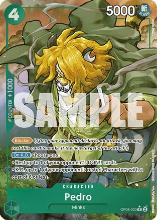 Pedro (Parallel) (OP08-030) [Two Legends] Foil One Piece Single Bandai