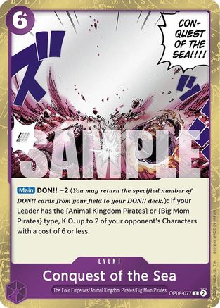 Conquest of the Sea (OP08-077) [Two Legends] Foil One Piece Single Bandai
