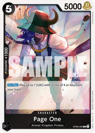 Page One (OP08-092) [Two Legends] Foil One Piece Single Bandai