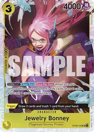 Jewelry Bonney (OP08-105) [Two Legends] Foil One Piece Single Bandai
