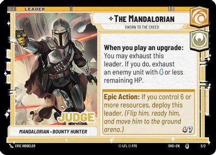The Mandalorian - Sworn To The Creed (2/2) [Judge Promos] Star Wars: Unlimited Single Disney