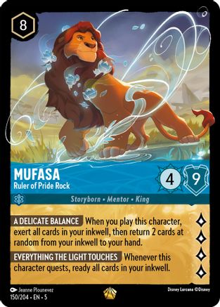 Mufasa - Ruler of Pride Rock (150/204) [Shimmering Skies] Cold Foil Lorcana Single Disney