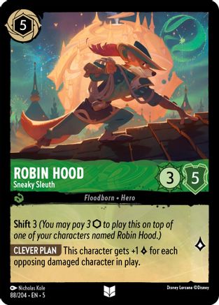 Robin Hood - Sneaky Sleuth (88/204) [Shimmering Skies] Lorcana Single Disney