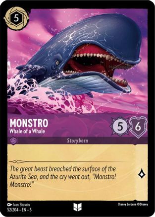 Monstro - Whale of a Whale (52/204) [Shimmering Skies] Cold Foil Lorcana Single Disney