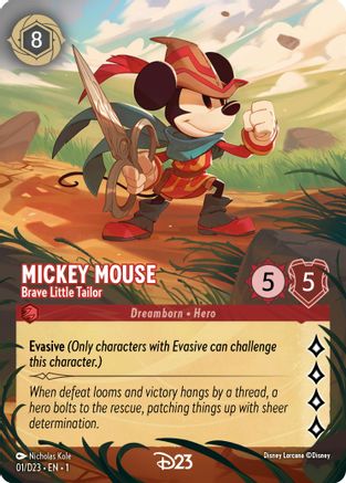 Mickey Mouse - Brave Little Tailor (Extended Art) (1) [D23 Promos] Holofoil Lorcana Single Disney