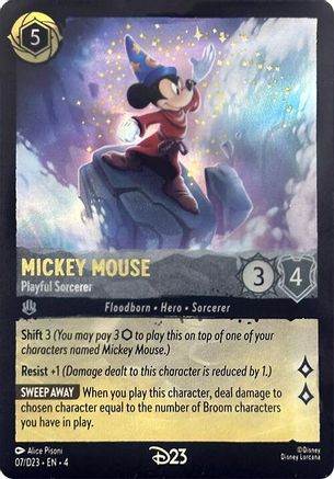 Mickey Mouse - Playful Sorcerer (7) [D23 Promos] Holofoil Lorcana Single Disney