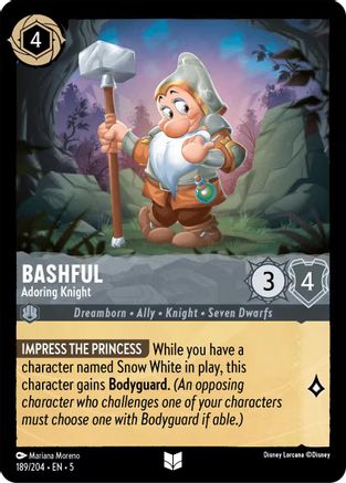 Bashful - Adoring Knight (189/204) [Shimmering Skies] Cold Foil Lorcana Single Disney