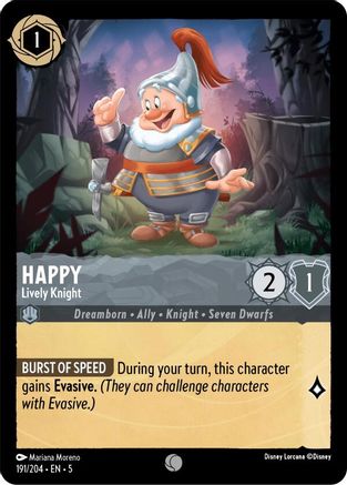 Happy - Lively Knight (191/204) [Shimmering Skies] Cold Foil Lorcana Single Disney