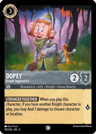 Dopey - Knight Apprentice (181/204) [Shimmering Skies] Lorcana Single Disney