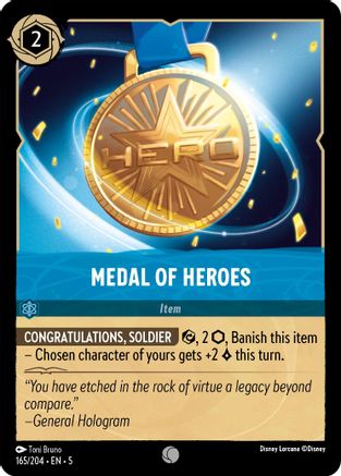 Medal of Heroes (165/204) [Shimmering Skies] Cold Foil Lorcana Single Disney