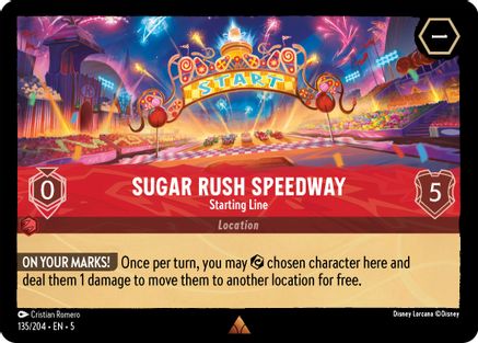 Sugar Rush Speedway - Starting Line (135/204) [Shimmering Skies] Cold Foil Lorcana Single Disney