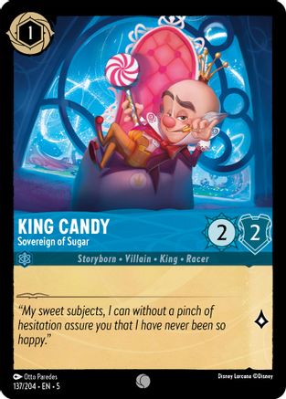 King Candy - Sovereign of Sugar (137/204) [Shimmering Skies] Cold Foil Lorcana Single Disney