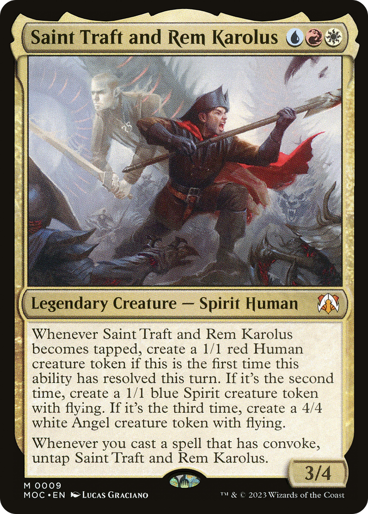 Saint Traft and Rem Karolus (MOC-009) [March of the Machine Commander] MTG Single Wizards of the Coast