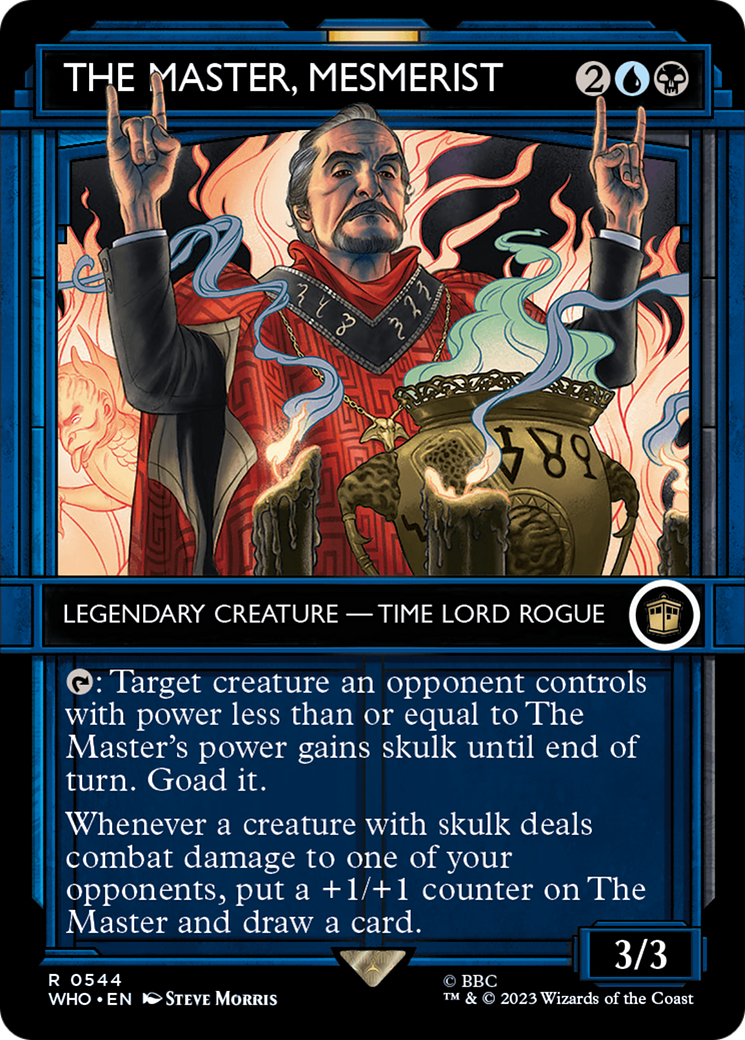 The Master, Mesmerist (WHO-544) [Doctor Who] (Showcase) (Borderless) Foil MTG Single Wizards of the Coast