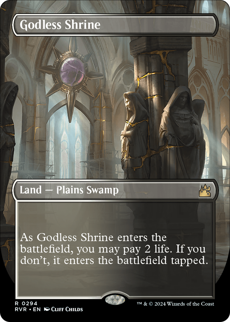 Godless Shrine (RVR-294) [Ravnica Remastered] (Borderless) Foil MTG Single Wizards of the Coast
