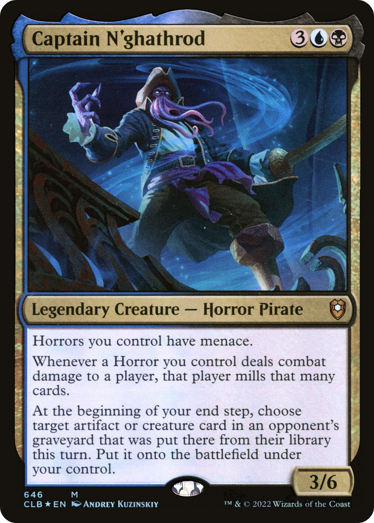 Captain N'ghathrod (CLB-646) [Commander Legends: Battle for Baldur's Gate] Foil MTG Single Wizards of the Coast