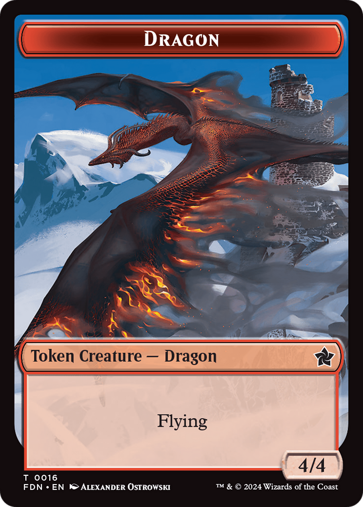 Dragon (TFDN-016) [Tokens] Foundations Tokens MTG Single Wizards of the Coast
