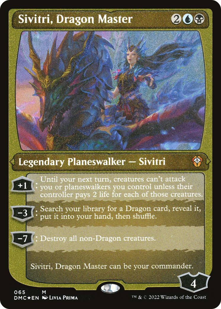 Sivitri, Dragon Master (DMC-065) [Dominaria United Commander] Etched Foil MTG Single Wizards of the Coast