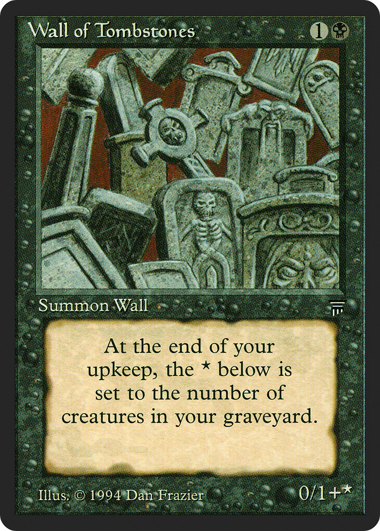 Wall of Tombstones (LEG-129) [Oldschool] Legends MTG Single Wizards of the Coast