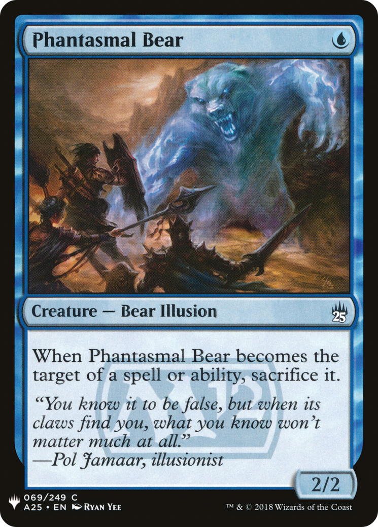 Phantasmal Bear (LIST-A25-69) [Mystery Booster] The List MTG Single Wizards of the Coast