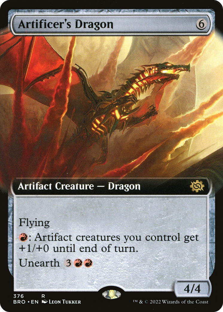 Artificer's Dragon (BRO-376) [The Brothers' War] (Extended Art) MTG Single Wizards of the Coast