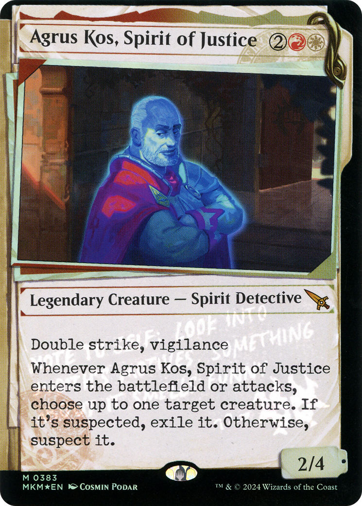 Agrus Kos, Spirit of Justice (Invisible Ink) (MKM-383) [Murders at Karlov Manor] (Showcase) Foil MTG Single Wizards of the Coast