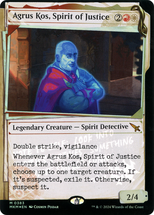 Agrus Kos, Spirit of Justice (Invisible Ink) (MKM-383) [Murders at Karlov Manor] (Showcase) Foil MTG Single Wizards of the Coast