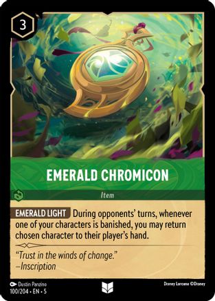 Emerald Chromicon (100/204) [Shimmering Skies] Lorcana Single Disney