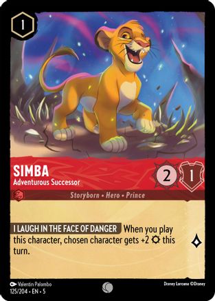 Simba - Adventurous Successor (125/204) [Shimmering Skies] Lorcana Single Disney