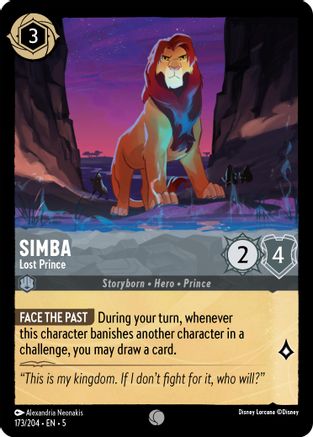 Simba - Lost Prince (173/204) [Shimmering Skies] Cold Foil Lorcana Single Disney
