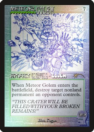 Meteor Golem (1660) (Rainbow Foil) (SLD-1660) [Secret Lair] Drop Series Foil MTG Single Wizards of the Coast