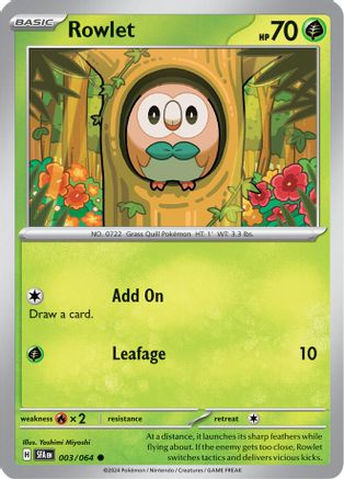 Rowlet (3) Reverse Holofoil [SV: Shrouded Fable] Pokemon Single Pokémon