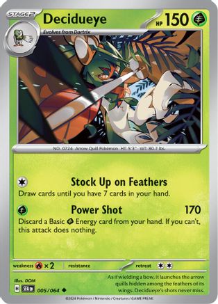 Decidueye (5) [SV: Shrouded Fable] Pokemon Single Pokémon