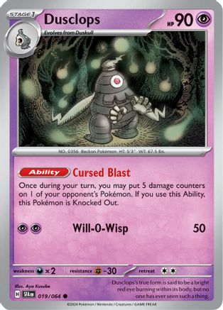 Dusclops - 019/064 Reverse Holofoil [SV: Shrouded Fable] Pokemon Single Pokémon