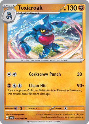 Toxicroak (24) Reverse Holofoil [SV: Shrouded Fable] Pokemon Single Pokémon