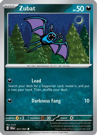 Zubat (27) Reverse Holofoil [SV Shrouded Fable] Pokemon Single Pokémon
