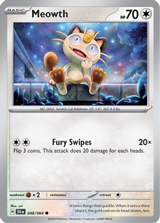 Meowth (48) Reverse Holofoil [SV: Shrouded Fable] Pokemon Single Pokémon