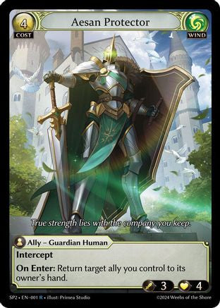 Aesan Protector (001) [Supporter Pack 2] Grand Archive Single Weebs of the Shore