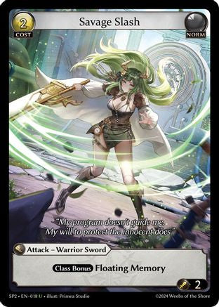 Savage Slash (018) [Supporter Pack 2] Grand Archive Single Weebs of the Shore